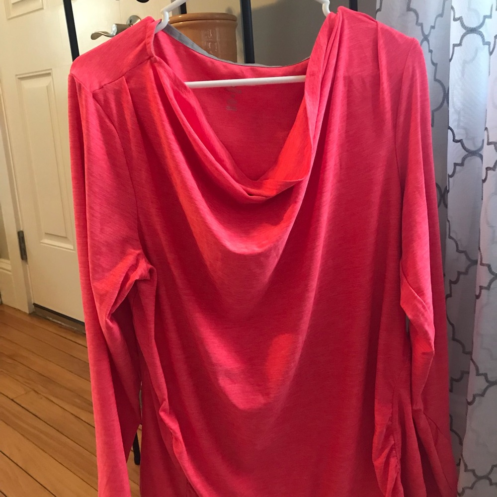Hot Pink swoop neck workout top